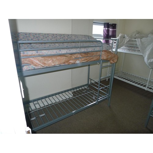 87 - The contents of student dormitory comprising of 8 bunk beds and 4 bays of Dexion type racking - Situ... 