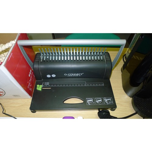 397 - 1 Blackspur laminator, 1 Swordfish trimmer, a Q-Connect comb binder type 12, a Krupps Nespresso coff... 