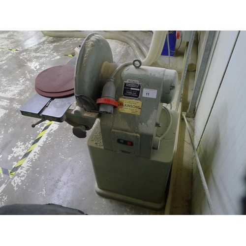 11 - A Wadkin Bursgreen 16 inch disk sander machine number BGY1. 721467, 3ph