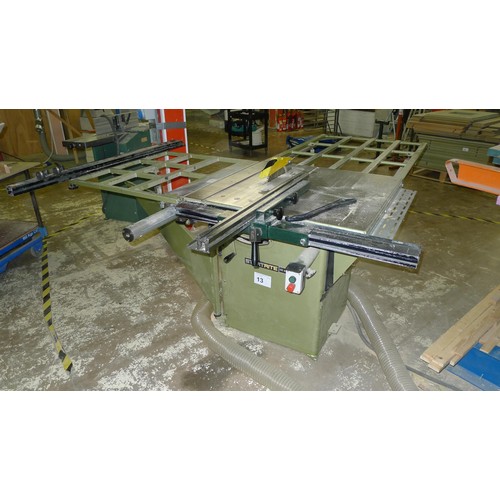 13 - A Startrite Tilt Arbor circular saw bench serial number 108336, 3ph supplied with a quantity of vari... 