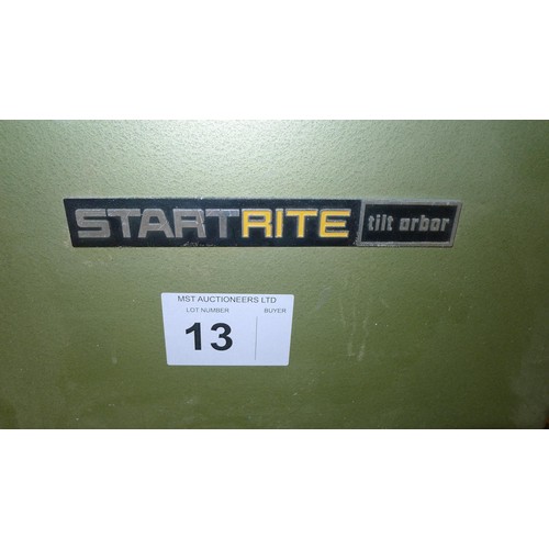 13 - A Startrite Tilt Arbor circular saw bench serial number 108336, 3ph supplied with a quantity of vari... 