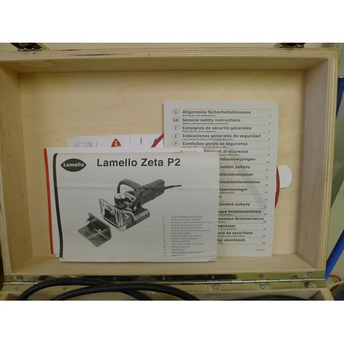 48 - 1 Lamello Zeta P2 biscuit jointer for P System Clamex connectors, 240v, supplied in a wooden carry c... 