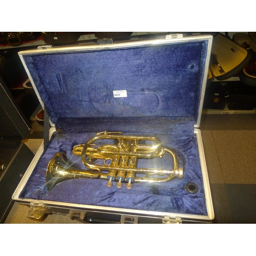 3031 - A Boosey and Hawkes 400 brass cornet with carry case