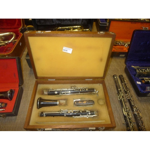 3038 - An oboe by Alfred Gray number 5259 with wooden carry case