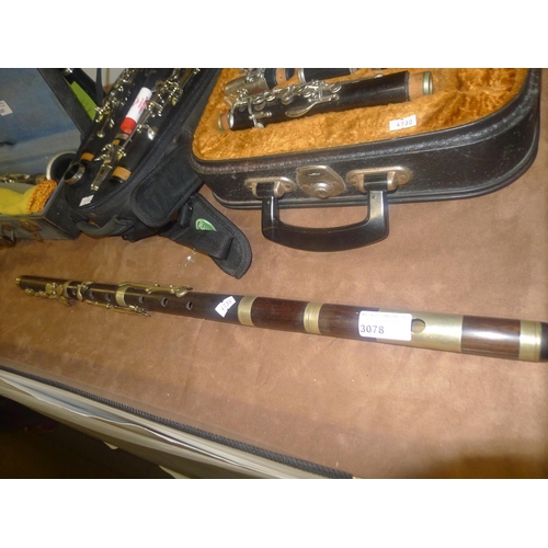 3078 - A rosewood 8 key flute, simple system, tube length 25.5 inches