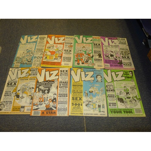 3165 - A quantity of various vintage Viz magazines from 1989 - 2000. Approx 48 copies, (one shelf)