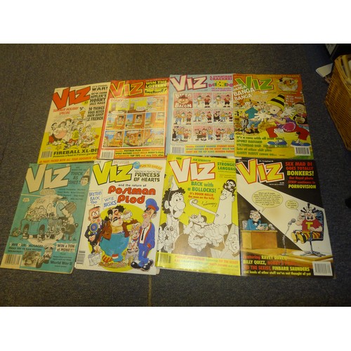 3165 - A quantity of various vintage Viz magazines from 1989 - 2000. Approx 48 copies, (one shelf)