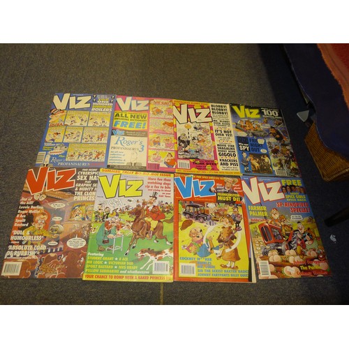 3165 - A quantity of various vintage Viz magazines from 1989 - 2000. Approx 48 copies, (one shelf)