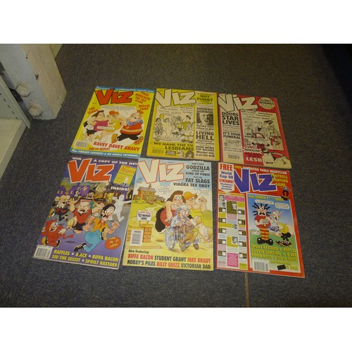 3165 - A quantity of various vintage Viz magazines from 1989 - 2000. Approx 48 copies, (one shelf)