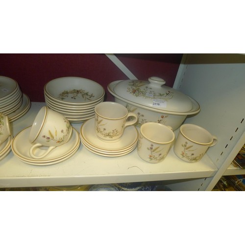 3116 - A floral/harvest decorated breakfast set (one shelf)