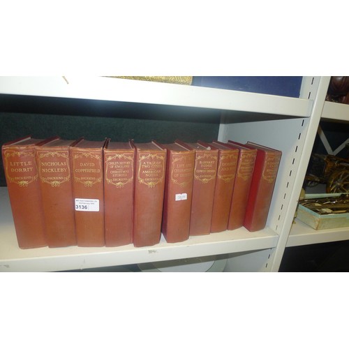 3136 - 16 hard bound volumes of Dickens