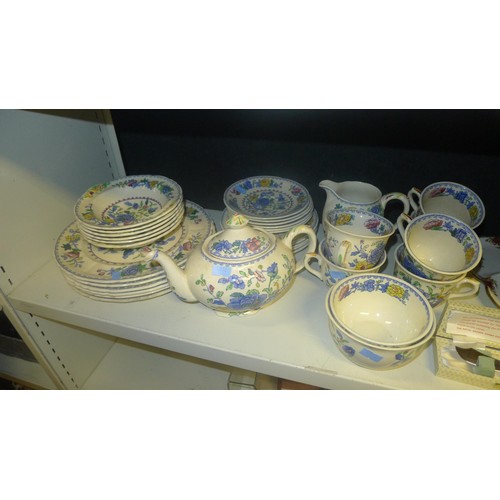 3167 - A quantity of Masons floral patterned tea teaware, a quantity of Royal Crown Derby teaware, a picquo... 