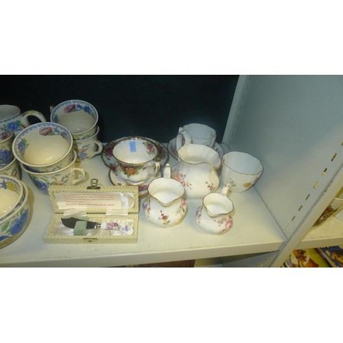 3167 - A quantity of Masons floral patterned tea teaware, a quantity of Royal Crown Derby teaware, a picquo... 