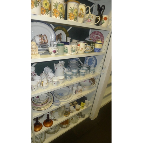 3157 - A large quantity of miscellaneous decorative china and glassware (6 shelves)