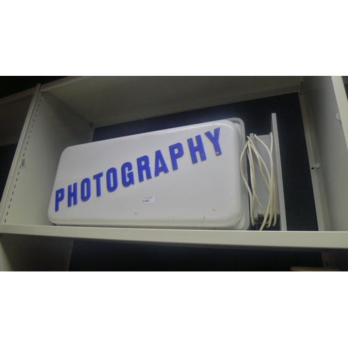 3158 - A vintage illuminated photography sign