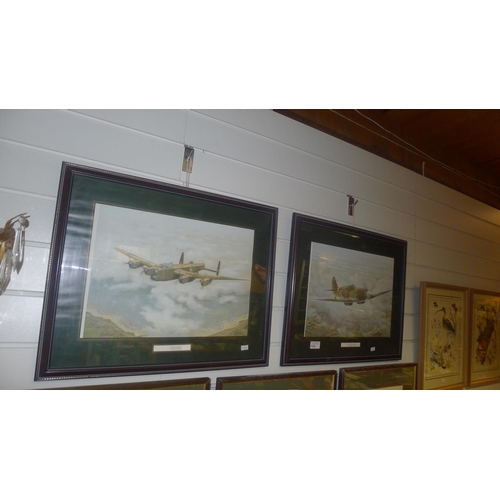 3184 - A pair of framed prints of World War II aircraft by John H Evans