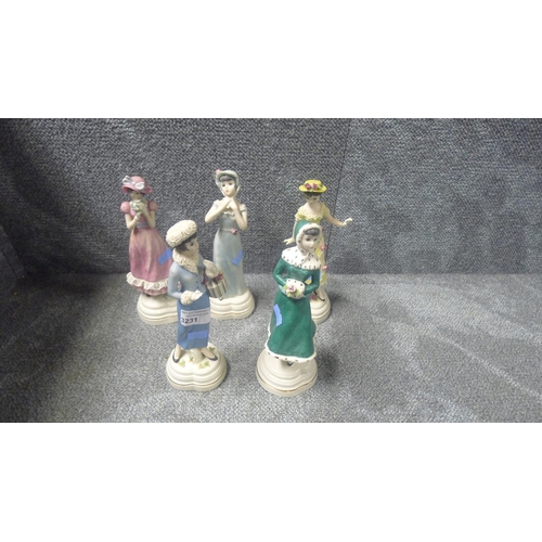 3231 - 5 goebel figurines of ladies