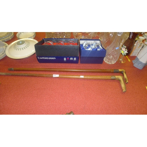 3247 - Two walking sticks with bone handles