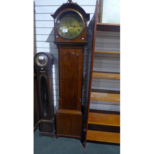 3356 - An 8 day grand father clock with circular brass face. Height 7ft 3 in.