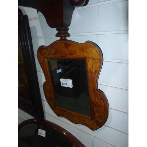 3368 - 1 shaped mirror with inlaid frame