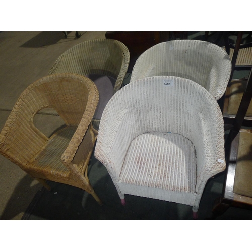 3412 - 4 Lloyd Loom conservatory chairs