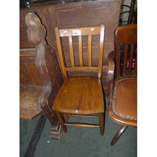 3423 - 1 wooden seat hall chair