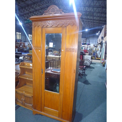 3429 - An Edwardian single door wardrobe, approx 88cm wide x 206cm high