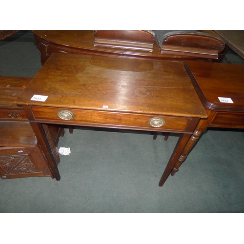 3433 - A 19th Century dark wood side table with one drawer approx 84cm wide