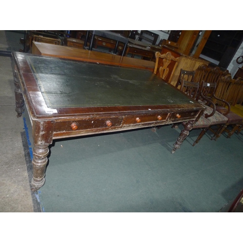 3445 - A 19th Century Mahogany library table with six drawers under (3 either side) approx 183 x 111cm