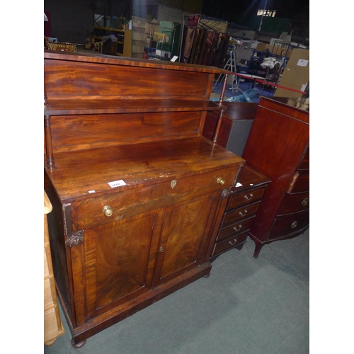 3448 - A Regency Mahogany chiffonier with two shelves above, one wide drawer and two doors below approx 102... 