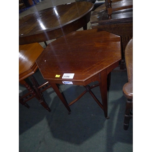 3398 - An Edwardian inlaid mahogany octagonal topped occasional table