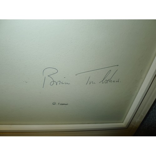 3204 - A framed Concorde print by Freeman signed by Brain Trubshaw, the first UK pilot to fly the Concorde ... 