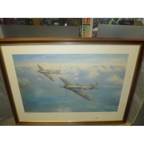 3192 - A framed limited edition print of two Hawker Hurricanes by Roy Cross titled 'The Other Few' signed b... 