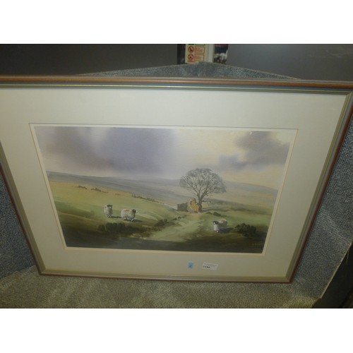 3194 - 1 framed watercolour by Donald Crossley (1932-2014) title Bronte Moors approx 12 x 19 inches