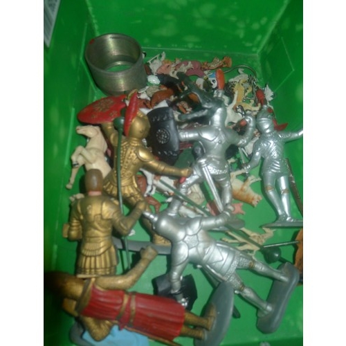 3180 - A large quantity of vintage model soldiers, animals and other figures including Britains & 18 tins o... 