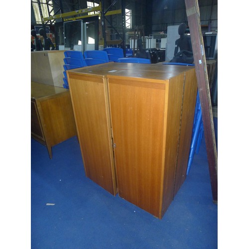 3563 - A vintage cabinet opening to a fitted desk/workstation approximately 84cm wide when closed