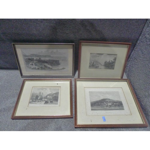 3377 - 21 various small framed vintage prints mainly of Dartmouth. Contents of 2 shelves