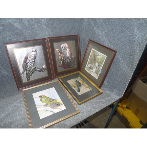 3374 - A quantity of various framed pictures and prints. Contents of 1 wheeled cage which is not included