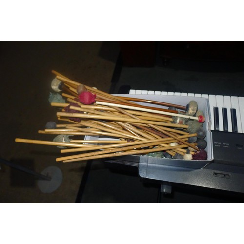 3096 - A 1950s vintage Boosey and Hawkes Ajax vibraphone with wooden marimba keys, approximately 220cms lon... 