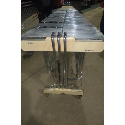 3097 - A 1950s vintage Electric Boosey and Hawkes Ajax vibraphone with metal keys, approximately 145cms lon... 