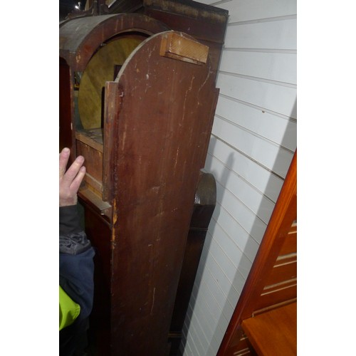 3356 - An 8 day grand father clock with circular brass face. Height 7ft 3 in.