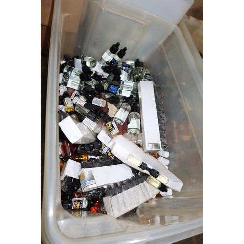 2080 - A quantity of various vape juice in small bottles. Contents of 1 shelf