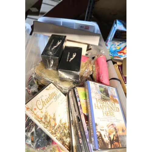 2108 - A quantity of various items including games, toys, CDs, novelty items etc. Contents of 1 bay / 3 she... 