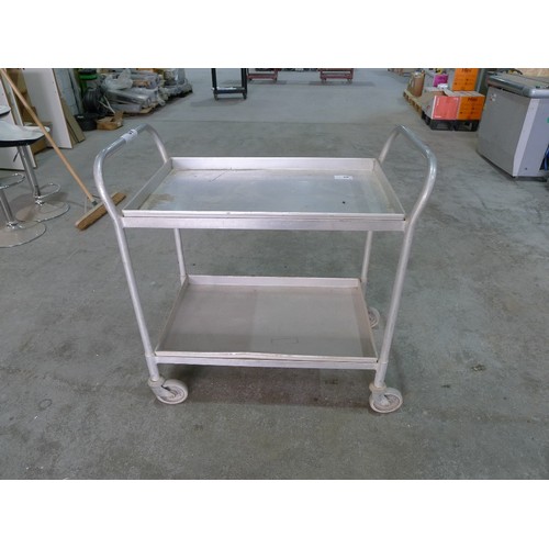 49 - A two tier warehouse trolley shelf size approx 77 x 49cm