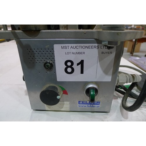 81 - A Felder contour edge banding machine for curved / round edges, 240v - Please note that the attached... 