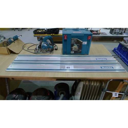 85 - A Makita plunge cut circular saw type SP6000, 240v supplied with a Systainer case and 2 x 140cm Maki... 