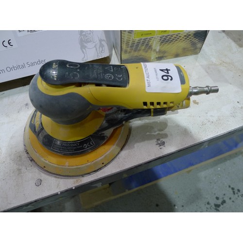 94 - 1 Mirka PROS 650CV central vacuum orbit pneumatic sander and a quantity of Mirka Autonet sanding dis... 