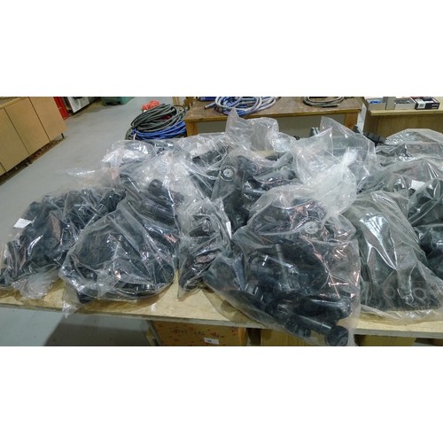 98 - A quantity of various items including black plastic kitchen cabinet legs, hinges, cam inserts etc