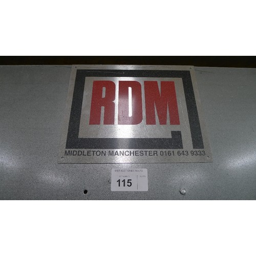 115 - A dry back spray booth filter / extractor by RDM approx 310cm wide x 230cm high. The extraction fan ... 