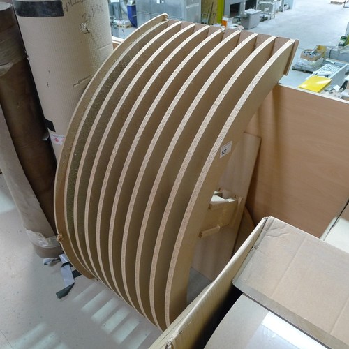 127 - A curved former and a quantity of various veneer.  This lot is upstairs on the mezzanine floor in re... 